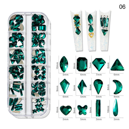 New nail art special-shaped diamond fantasy special-shaped flat bottom nail art diamond glass diamond jewelry nail stickers sequins accessories wholesale