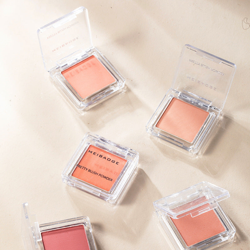 MEIBAOGE monochrome blush highlight contour blush purple blush blue peach matte natural gray powder milk apricot blush cross-border