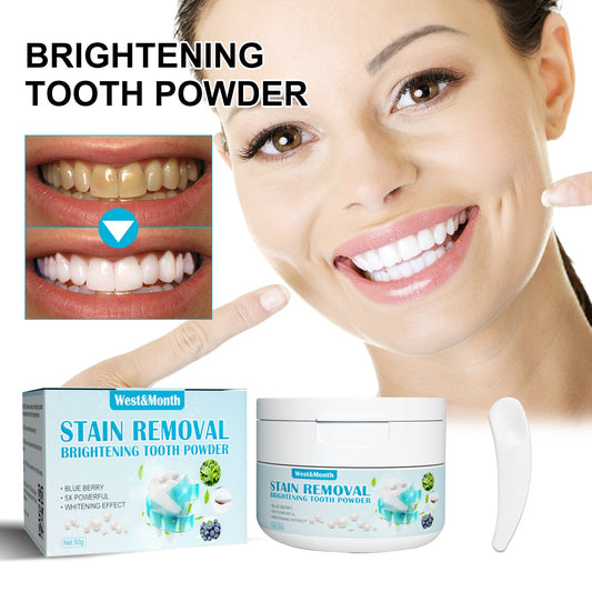 West&amp;Month Baking Soda Tooth Powder Pearl Whitening ខ្យល់ដង្ហើមស្រស់ថ្លា បំបាត់ក្លិនមាត់ស្អាត ម្សៅសម្អាតធ្មេញលឿង 