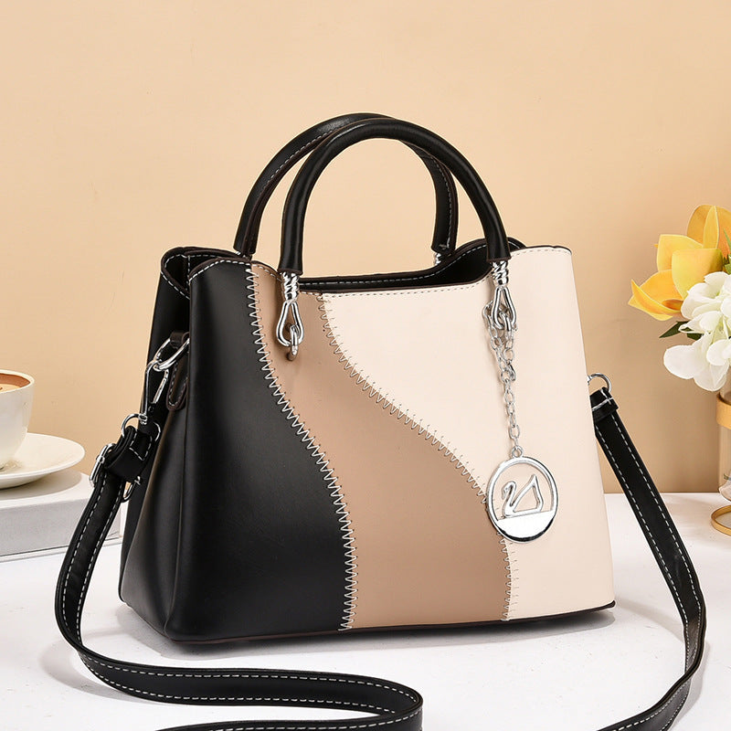 2024 autumn and winter new style bags for women color matching handbags large capacity trendy fashion shoulder messenger bag one piece 