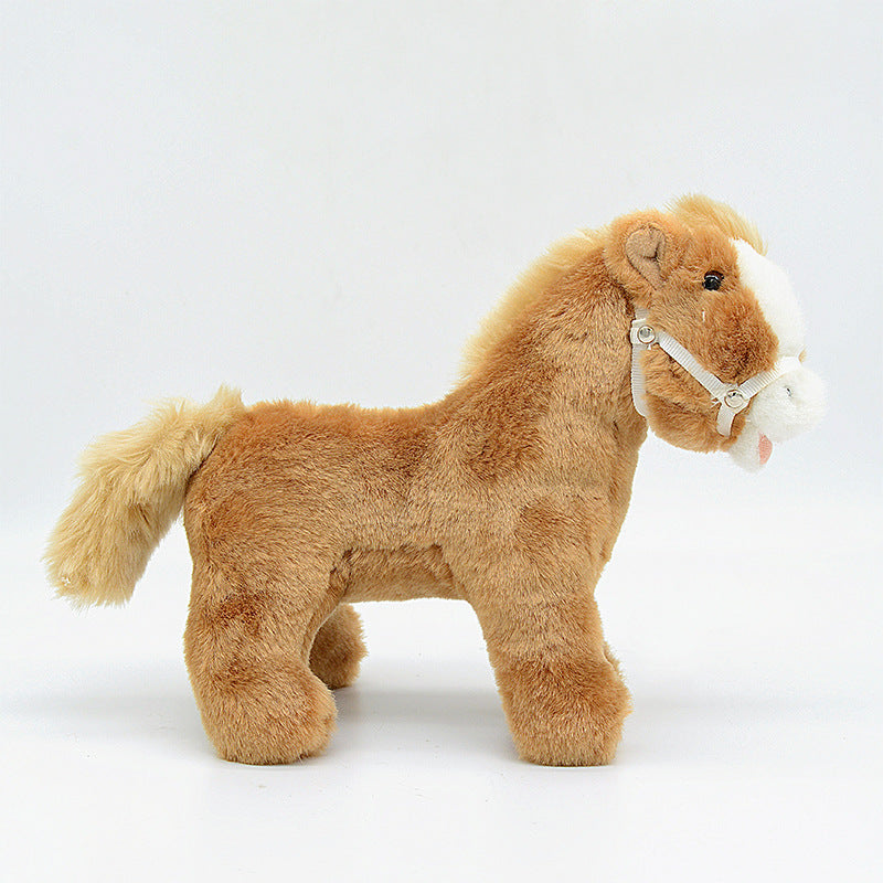 Cute brown horse doll plush toy wholesale new plush doll sleeping pillow gift children's toy