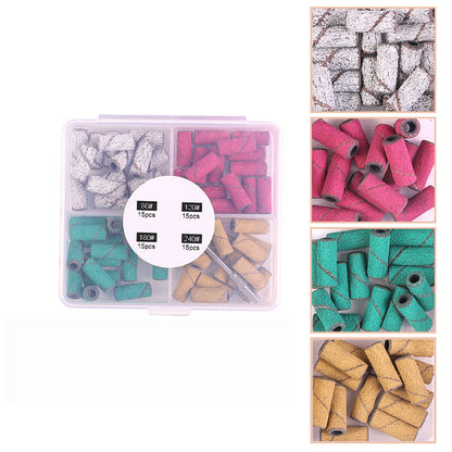 Cross-border nail polishing head sand circle mini color sand circle remover sand circle polishing manicure tool box wholesale