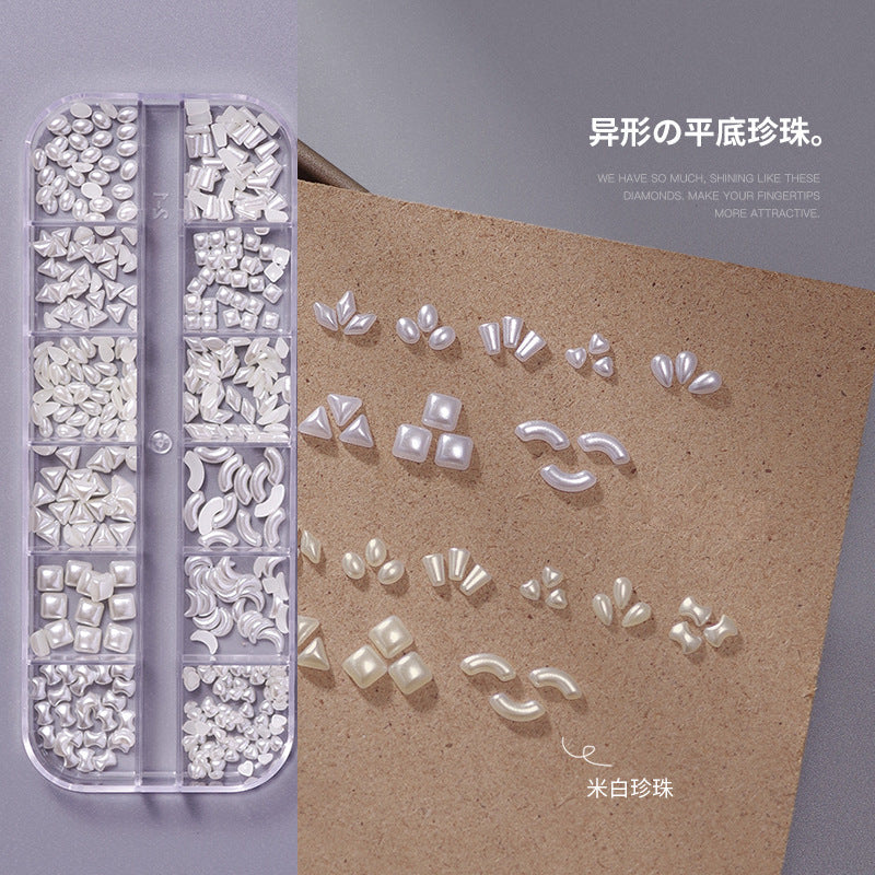 Nail art diamond jewelry wholesale net red five petal flower mixed flat bottom aurora resin bow rivet camellia flower diamond