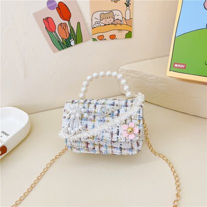 New style children's bag small Chanel style shoulder bag fashionable versatile girls messenger bag trendy chain backpack wholesale 