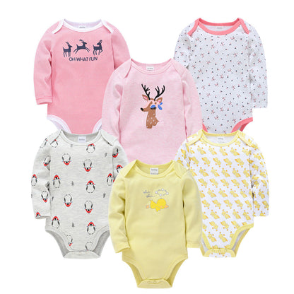 Cross-border factory baby jumpsuit autumn long-sleeved 6-piece set girls European and American jumpsuit children's clothes wholesale 