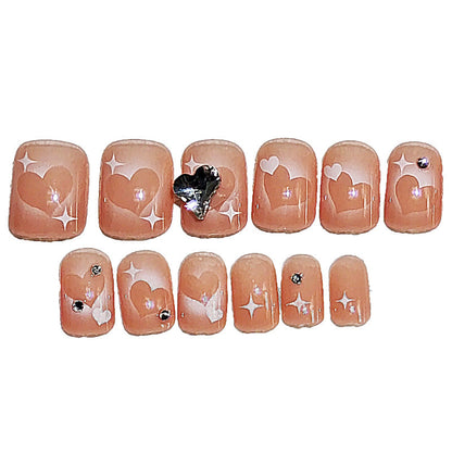 Cross-border special wearable nail tips wholesale French simple ice transparent nail art finished product detachable nail stickers