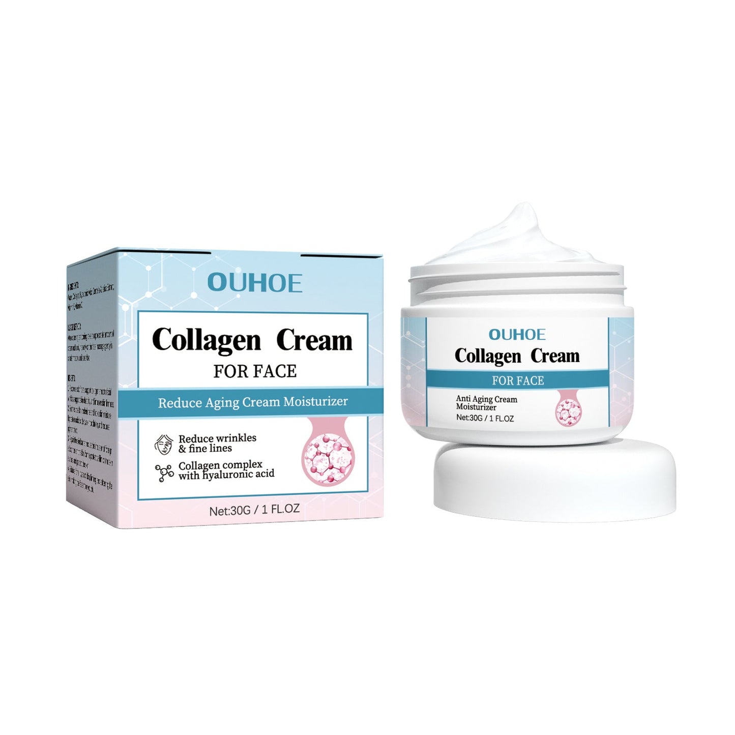 OUHOE Collagen Anti-Wrinkle Cream បំបាត់ស្នាមជ្រីវជ្រួញ ផ្តល់សំណើម បន្តឹងស្បែក ទន់រលោង និងប្រឆាំងភាពចាស់ 