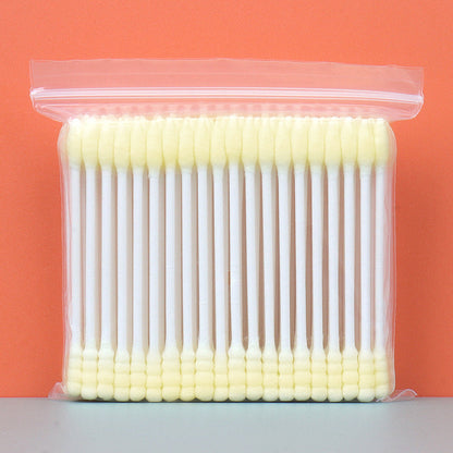 Wholesale beauty makeup auxiliary tools double-headed color disposable paper shaft cotton swabs multi-purpose bag 100/bag