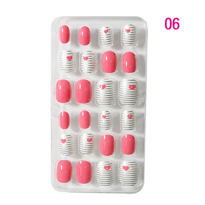 Zhifei nail art 24 pieces bagged wearable wearable nail pieces finished nail art children's nail art finished nail pieces