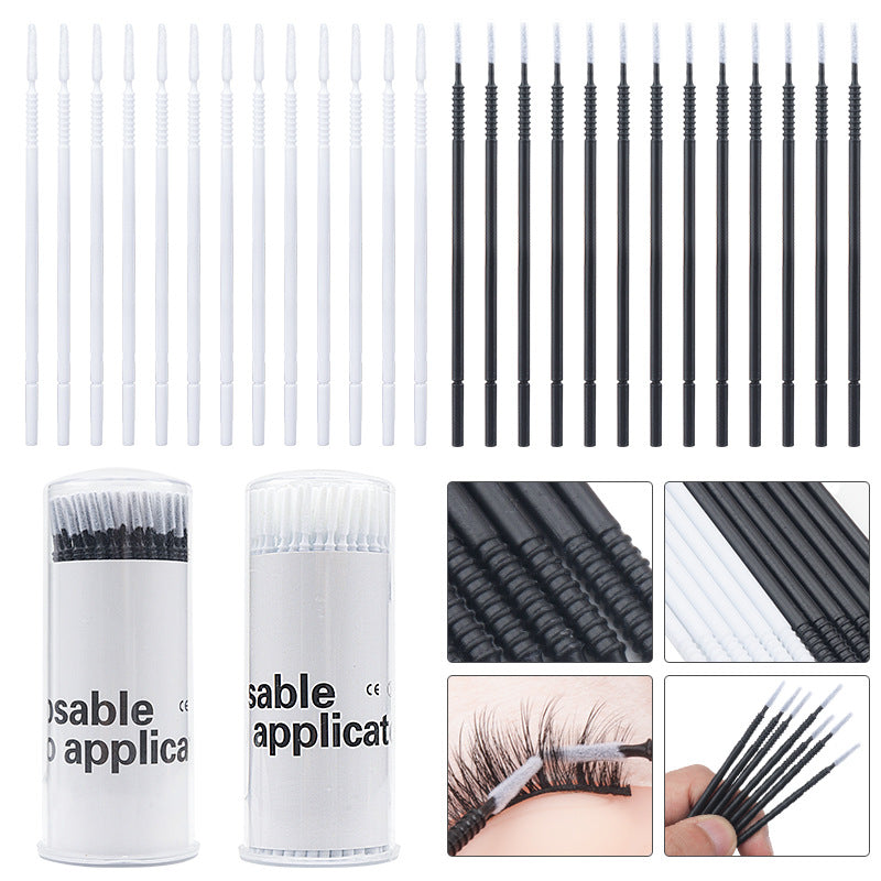 Wholesale grafting eyelash cleaning cotton swab barrel spiral long cotton swab tattoo eyelash removal micro brush