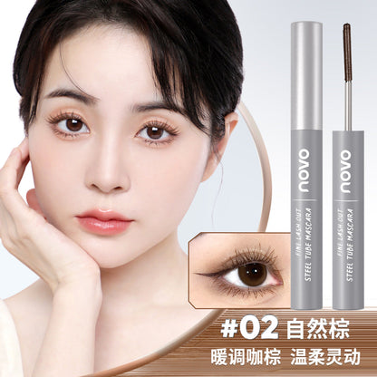 NOVO outstanding thin eyelashes small steel tube mascara waterproof no smudge slim long thick curling style natural long-lasting 