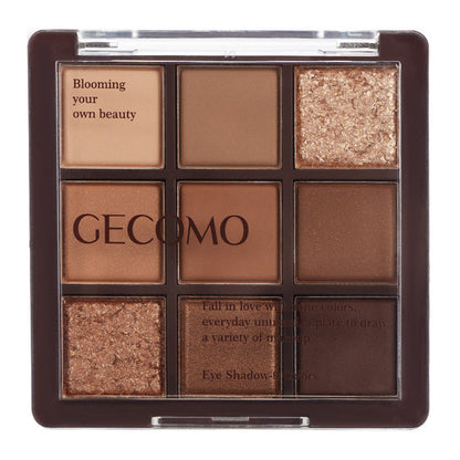 Gemon nine-color chocolate eyeshadow palette matte pearlescent sequins eye bags brighten waterproof earth-tone eyeshadow makeup