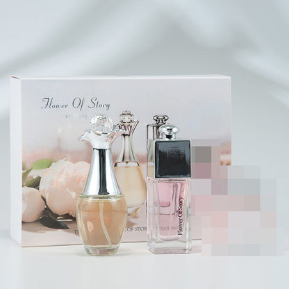 Perfume for women three-piece set long-lasting light fragrance fresh perfume set box cross-border niche women's perfume gift box wholesale