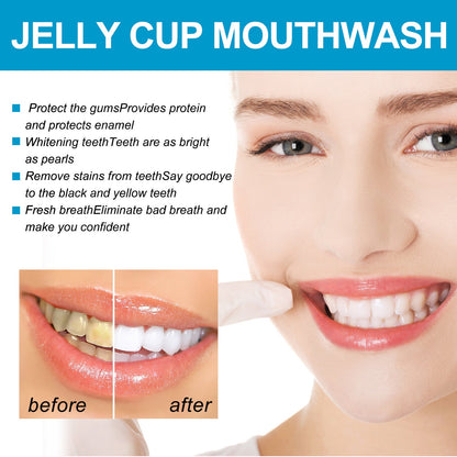 EELHOE jelly cup mouthwash cleans oral odor, tooth stains, smoke stains, whitens teeth care, fresh breath 