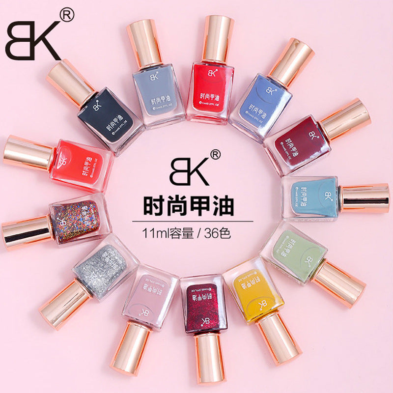 bk summer new style net red 36 colors fashion oily nail polish can not be peeled off without baking long-lasting not easy to fall off white wholesale