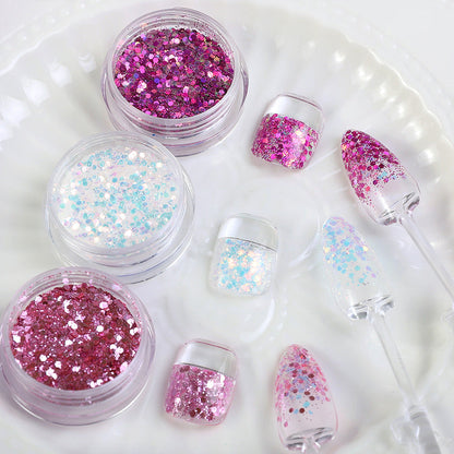 Glitter sequins nail accessories laser fantasy color large patch bright warm elf fairy eye nail art sequins wholesale 