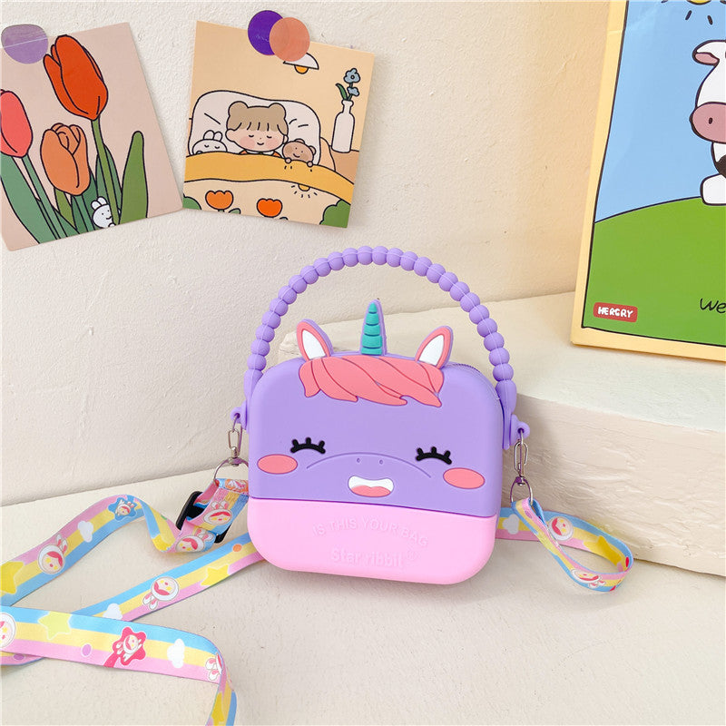 Children's Silicone Shoulder Bag New Style Girls Coin Purse Cartoon Cute Messenger Bag Accessories Children's Bag Wholesale