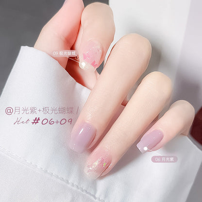 Water-based nail polish, no baking, quick drying, long-lasting, non-peelable, bell autumn and winter transparent nude jelly nail polish for nail salon