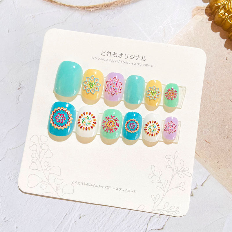 Children's nail stickers girls wear nails self-adhesive nail stickers cartoon cute princess false nail pieces embossed nail pieces