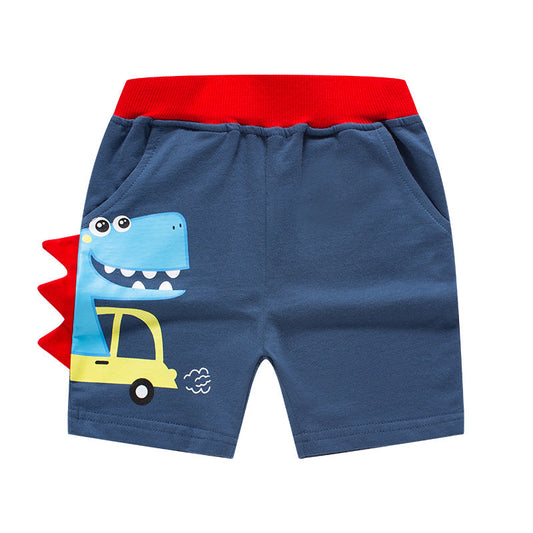 2024 Summer Children's Cartoon Three-Dimensional Dinosaur Shorts Baby Shorts Cotton Summer Boys Pants Knitted Pants