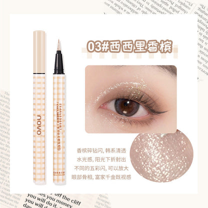 NOVO GALAXY PEARLESCENT EYELINER សម្រាប់គូសត្របកភ្នែក មិនជ្រាបទឹក ធន់នឹងញើស មិនកក មិនប្រតាក សក់ទន់ល្អ ស្ងួតរហ័ស និងជាប់បានយូរ