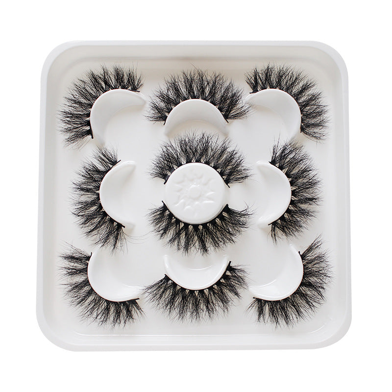 Dingsen false eyelashes factory cross-border stable supply fried hair series a total of 5 pairs of natural thick large curvature