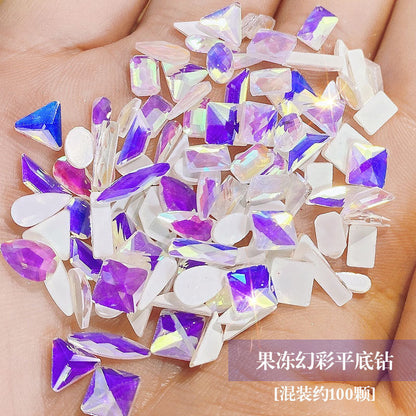 Nail rhinestones 100 pieces nail accessories aurora diamonds phantom shaped diamonds New York storm diamonds hot bottom diamonds wholesale