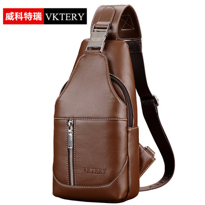 Vicoteri trendy men's chest bag Korean style fashion black men's chest bag British crossbody men's chest bag