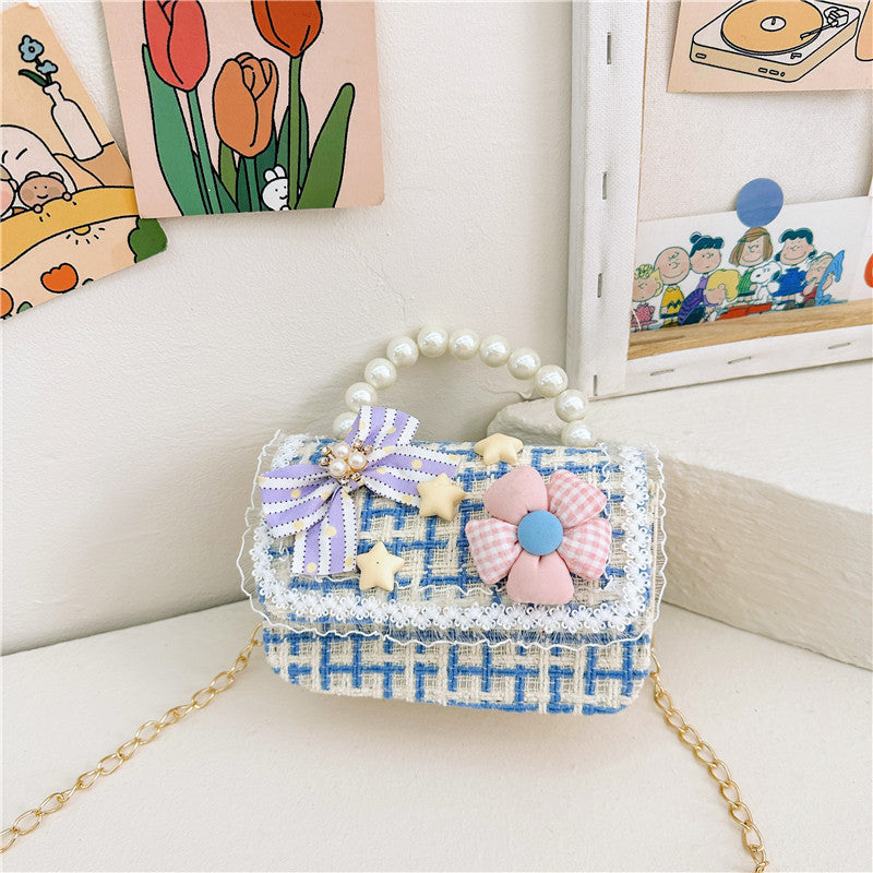 New style children's shoulder bag fashion pearl handbag cartoon cute girl coin crossbody bag wholesale