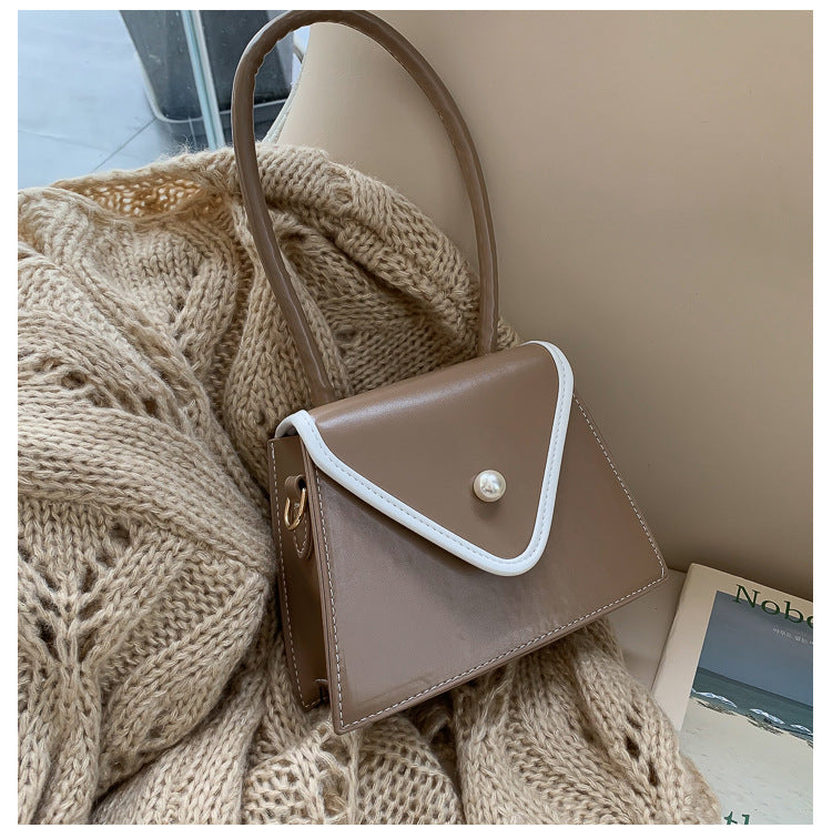 Fashion trend French bag women's bag 2024 autumn new retro fashion hand-held small square bag shoulder messenger bag 