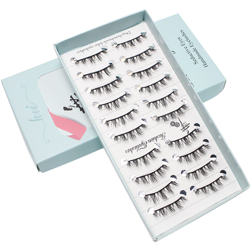 False Eyelash Sticker Fairy រោមភ្នែកបែបធម្មជាតិ 10 គូក្នុងមួយប្រអប់​ ស្រាលស្រួលពាក់