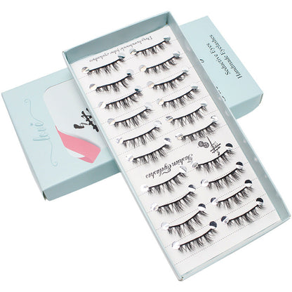 Dancing Princess False Eyelashes Fairy Natural Thick Curled 10 Pairs Mixed Set Grafting