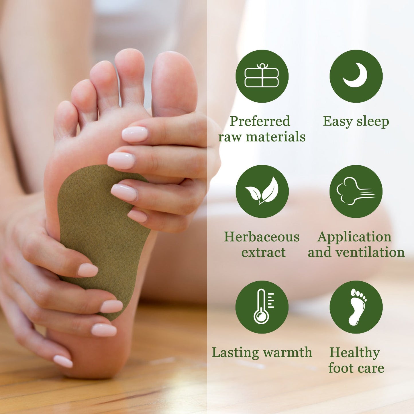 South Moon Mugwort Foot Patch ធ្វើអោយប្រសើរឡើងនូវចរន្តឈាម និងកាត់បន្ថយភាពតានតឹងក្នុងរាងកាយ កាត់បន្ថយ និងថែរក្សាជើង 