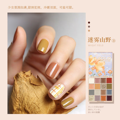 16 colors solid nail polish set eye shadow popular solid cream painting glue nail salon dedicated factory wholesale