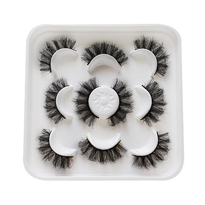 Dingsen false eyelashes factory cross-border stable supply fried hair a total of 5 pairs of messy thick eyelashes