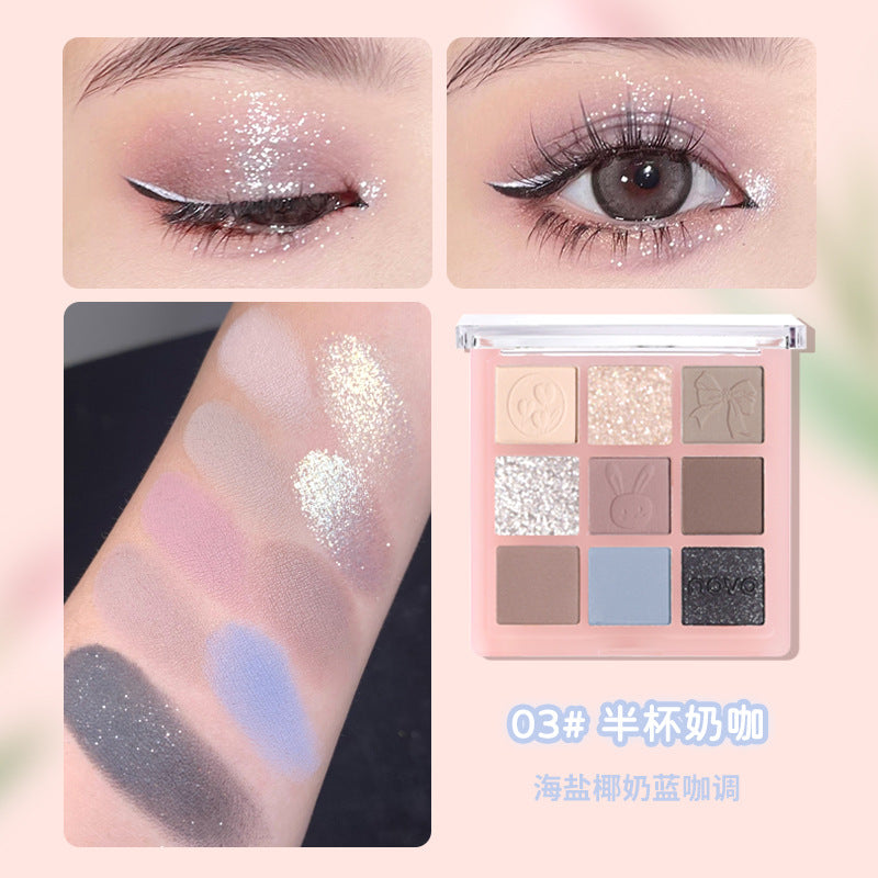 NOVO Moonfall Star eyeshadow ពណ៌ស្រមោលពណ៌ផែនដីដែលមានពន្លឺចែងចាំង មិនជ្រាបទឹក ជាប់បានយូរនិងមានតម្លៃសមរម្យ 