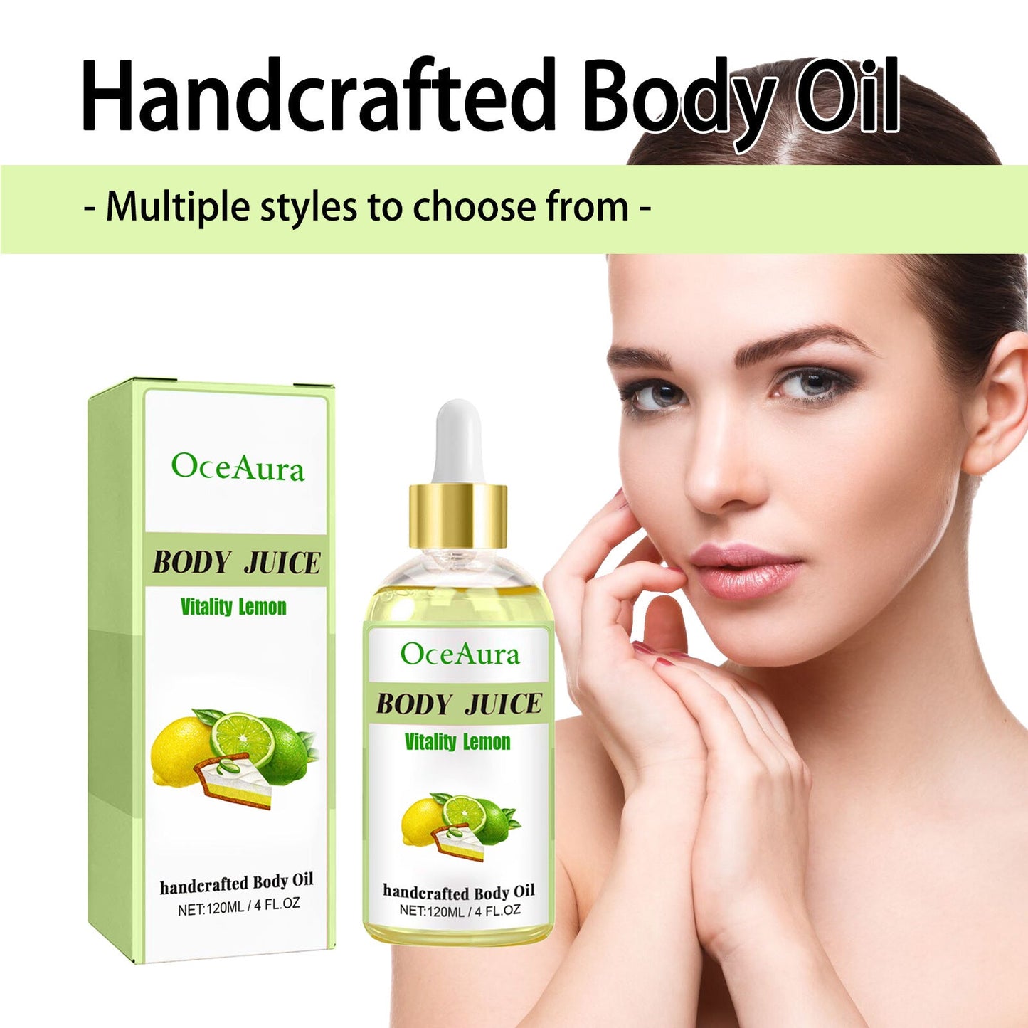 OceAura Lemon Body Care Oil nourishes, nourishes, tightens the skin, relieves fatigue, plant aromatherapy oil 