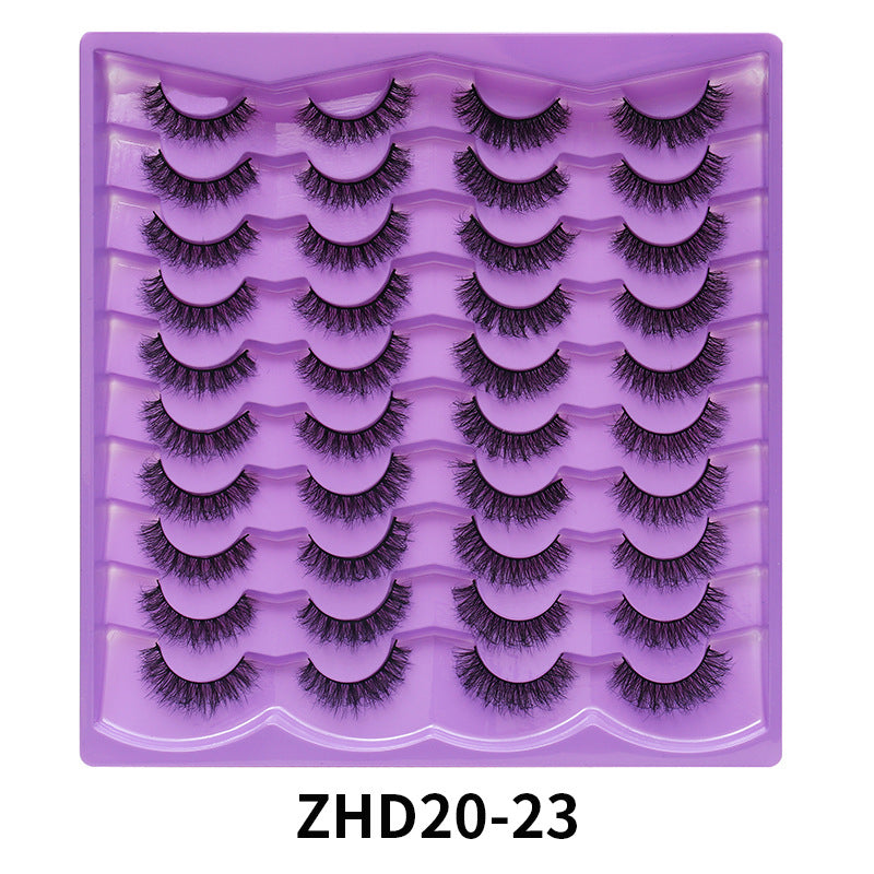 Dingsen false eyelashes stable cross-border supply 20 pairs of fried eyelashes European and American short thick mix eyelashes