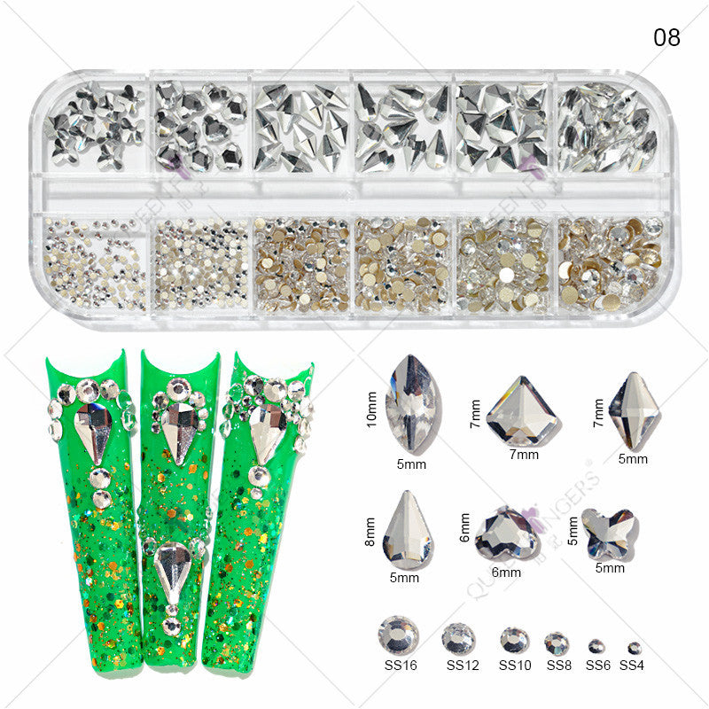 New nail art special-shaped diamond fantasy special-shaped flat bottom nail art diamond glass diamond jewelry nail stickers sequins accessories wholesale