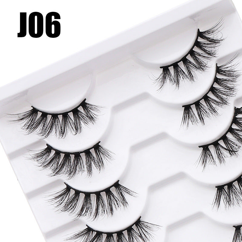 DINGSEN false eyelashes factory wholesale cross-border three-dimensional curled eyelashes multi-layer thick half eyelashes half