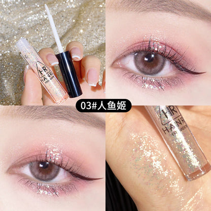 Han Ruxing Diamond Eyes Streamer Eyeshadow Pearlescent Flash Tear Makeup Eyeshadow Waterproof Not Easy to Remove Eye Makeup Brightening Liquid 