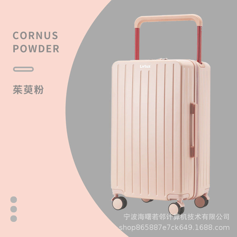 2024 new style center wide trolley suitcase for women large capacity password travel suitcase universal wheel net celebrity trolley case