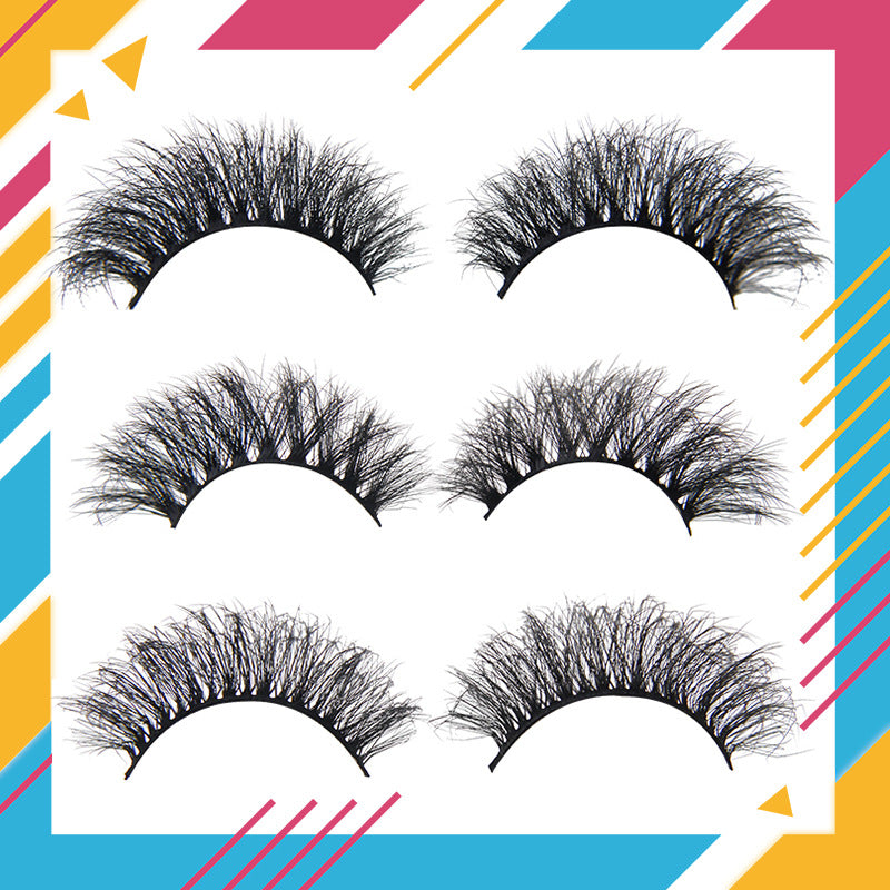 Dingsen false eyelashes factory cross-border stable supply fried hair series a total of 5 pairs of natural thick large curvature