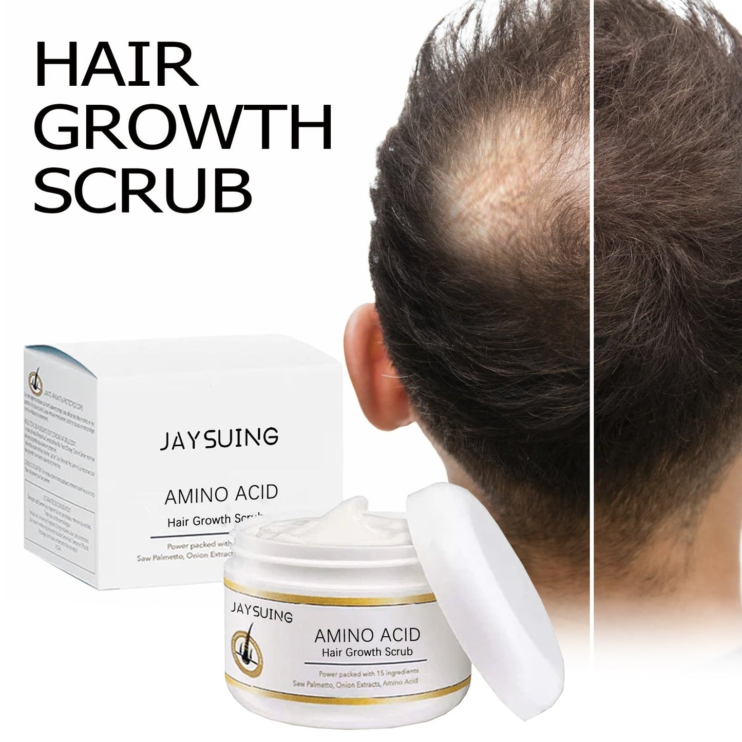 Jaysuing hair scrub deeply cleanses the scalp, gently refreshes and relieves itching, nourishes and thickens the hair 