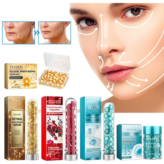 EELHOE capsule essence skin care series reduces wrinkles, improves skin roughness and dullness, tightens and brightens the face 