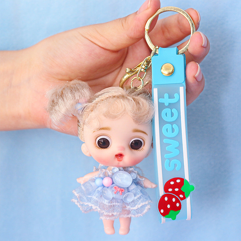 Yade Barbie doll 12 cartoon keychains 10 cm bag pendant girl Children's Day gift