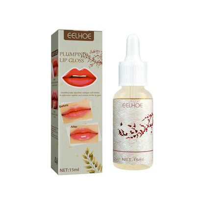 EELHOE Plumping Lip Oil បង្កើនភាពស្រទន់ កាត់បន្ថយបបូរមាត់ ផ្តល់សំណើម និងធ្វើអោយបបូរមាត់ធំ បបូរមាត់ធំ ប្រេងលាបមាត់ 