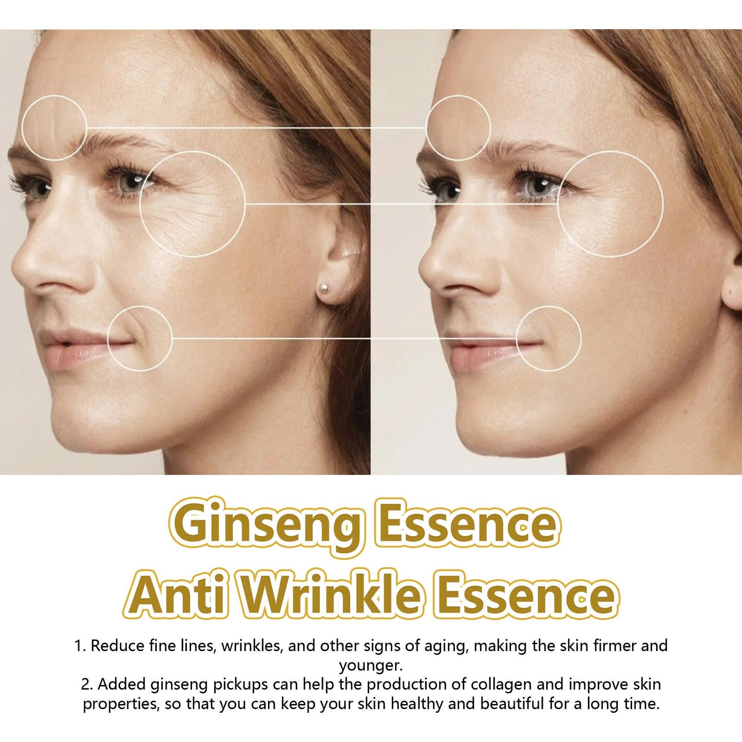 EELHOE Ginseng Polypeptide Anti-Wrinkle Essence ជួយកាត់បន្ថយភាពជ្រីវជ្រួញ និងបន្តឹងស្បែកមុខ ធ្វើអោយស្បែកទន់ រលោង និងយឺត។ 