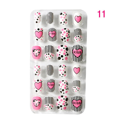 Zhifei nail art 24 pieces bagged wearable wearable nail pieces finished nail art children's nail art finished nail pieces