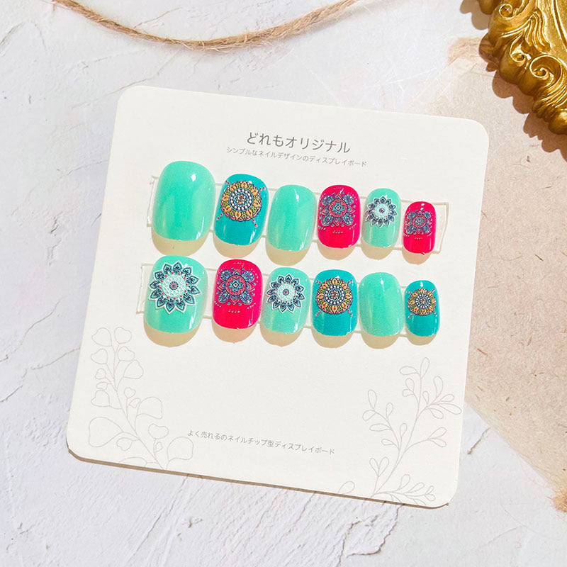 Children's nail stickers girls wear nails self-adhesive nail stickers cartoon cute princess false nail pieces embossed nail pieces